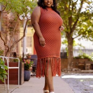 Eloquii Crochet Midi Dress